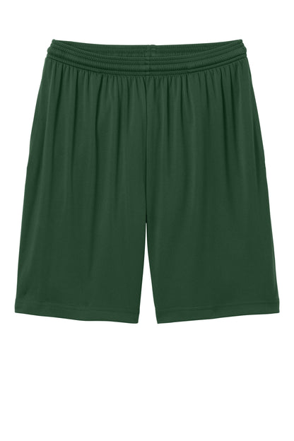 Front View of ForestGrn Sport-Tek PosiCharge Competitor 7" Pocketed Short ST349P plain