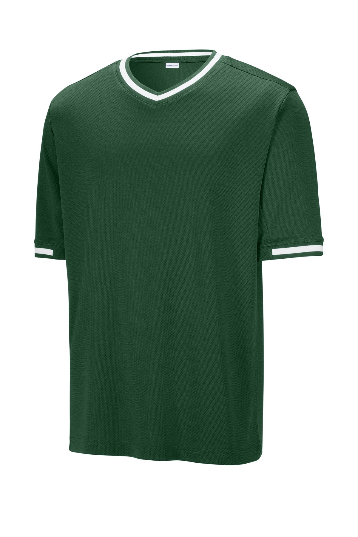Front View of ForestGrn Sport-Tek Tough Mesh V-Neck Baseball Jersey ST221 plain
