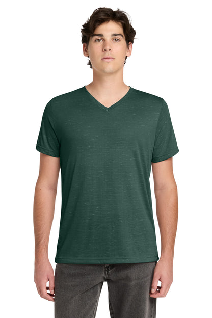 Front View of ForestMrbl BELLA+CANVAS Unisex Textured Jersey V-Neck Tee BC3655 plain