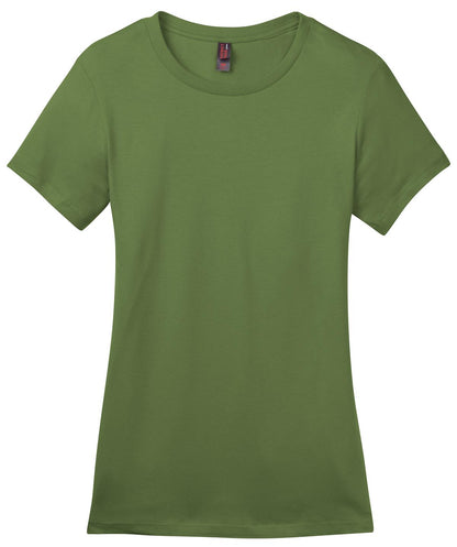 Front View of Fresh Fatigue District Women's Perfect Weight Tee. DM104L plain