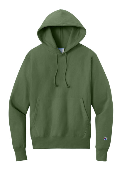 Front View of FreshOlive Champion Reverse Weave Hooded Sweatshirt S101