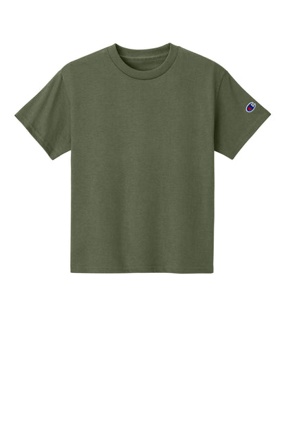 Front View of FreshOlive Champion Youth Jersey Short Sleeve Tee CH1081 plain