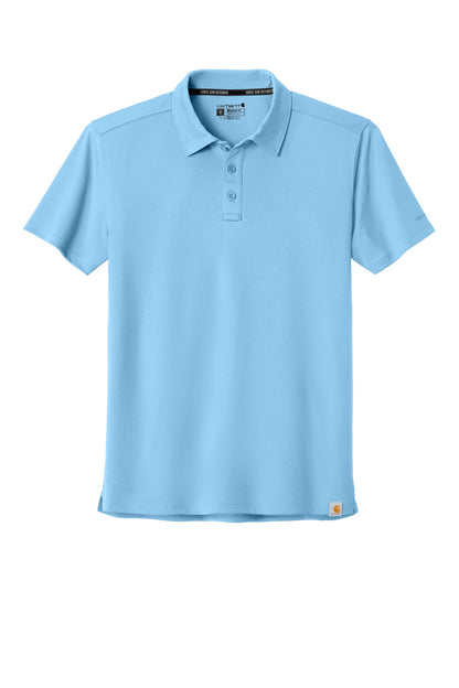 Front View of FreshWtrBl Carhartt Force Sun Defender Polo CT106899 plain