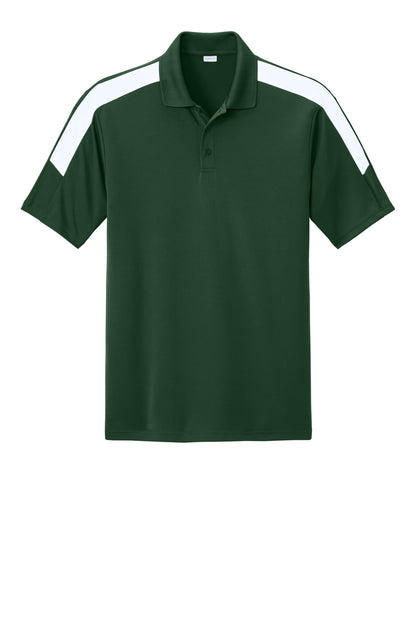 Front View of FrGn/White Sport-Tek Competitor United Polo ST104 plain