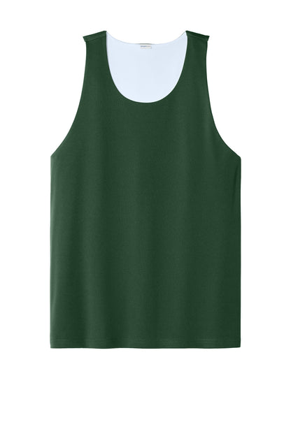 Front View of FrGn/White Sport-Tek PosiCharge Competitor Rev Tank ST551 plain