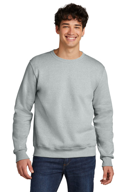 Front View of FrstGreyHt Jerzees Eco Premium Blend Crewneck Sweatshirt 701M plain