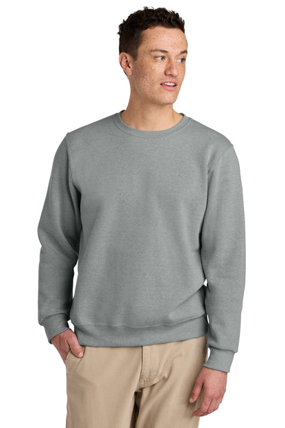 Front View of FrstGreyHt Jerzees Eco Premium Blend Crewneck Sweatshirt 701M plain