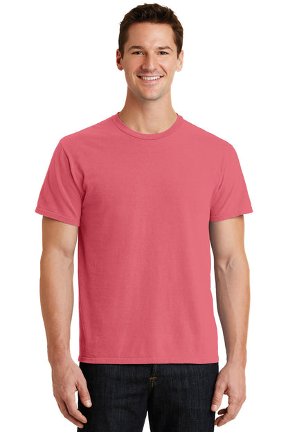 Front View of Fruit Punch Port & Co Beach Wash Garment-Dyed Tee. PC099 plain