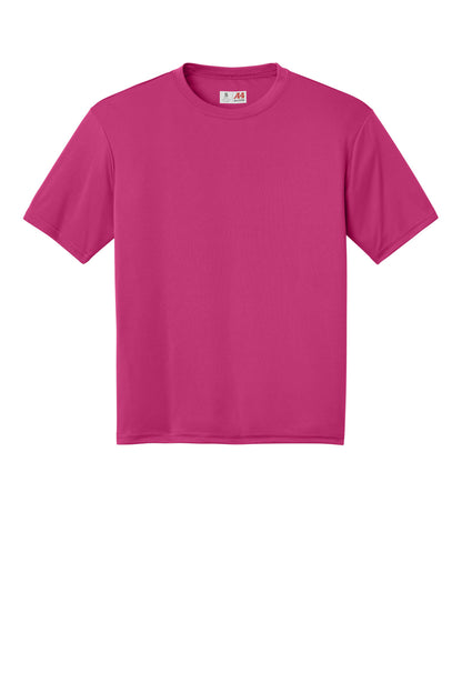Front View of Fuchsia A4 Cooling Performance Short Sleeve Tee A4N3142 plain
