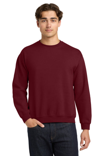 Front View of Garnet Gildan Heavy Blend Crewneck Sweatshirt. 18000 plain