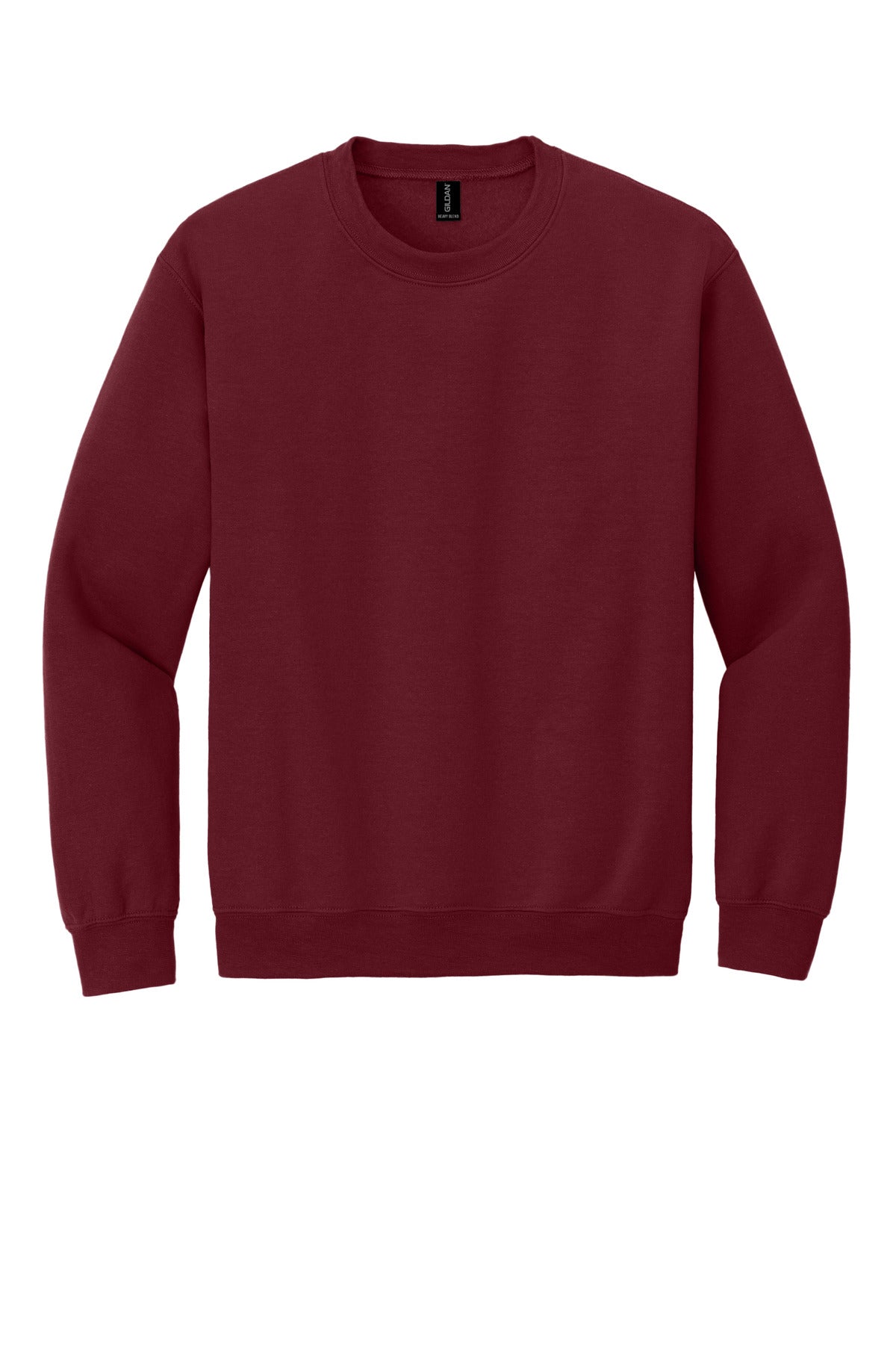 Front View of Garnet Gildan Heavy Blend Crewneck Sweatshirt. 18000 plain