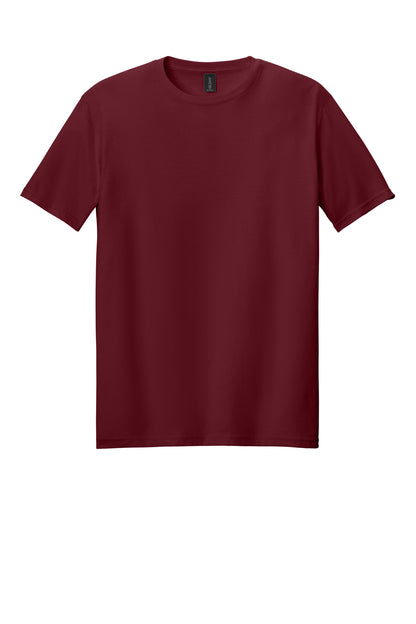 Front View of Garnet Gildan Softstyle T-Shirt. 64000 plain