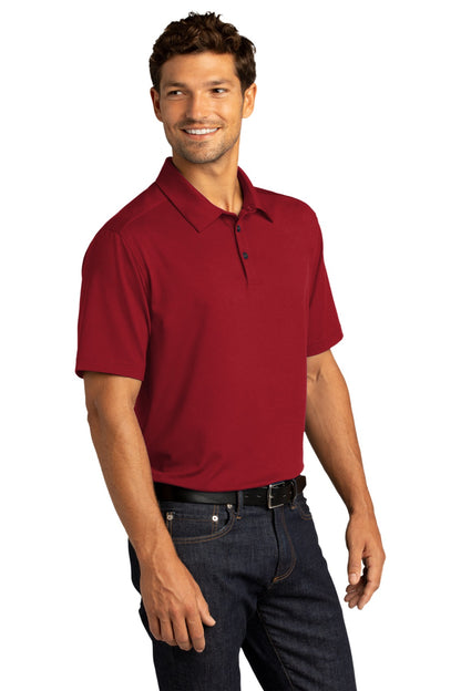 Front View of Garnet Port Authority City Stretch Polo K682 plain