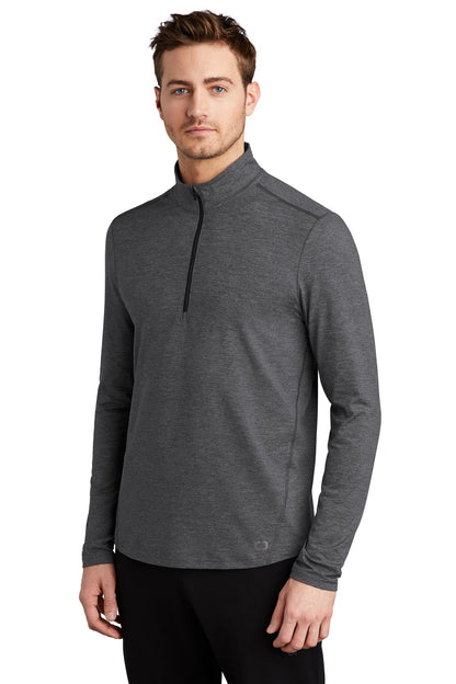 Front View of Gear Grey Hthr OGIO Force 1/4-Zip OE341 plain