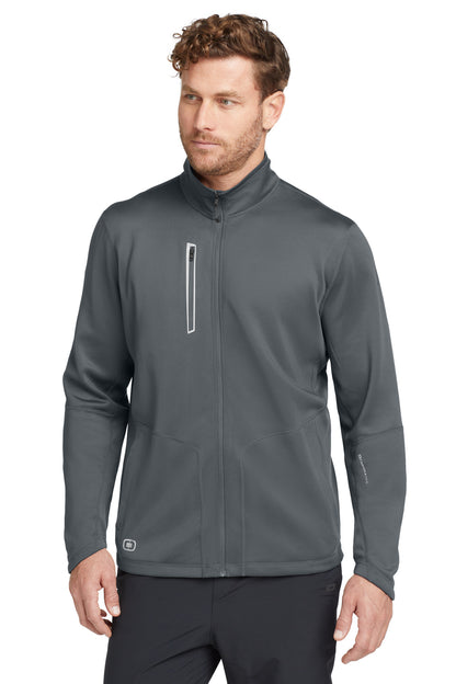 Front View of Gear Grey OGIO Fulcrum Full-Zip. OE700 plain