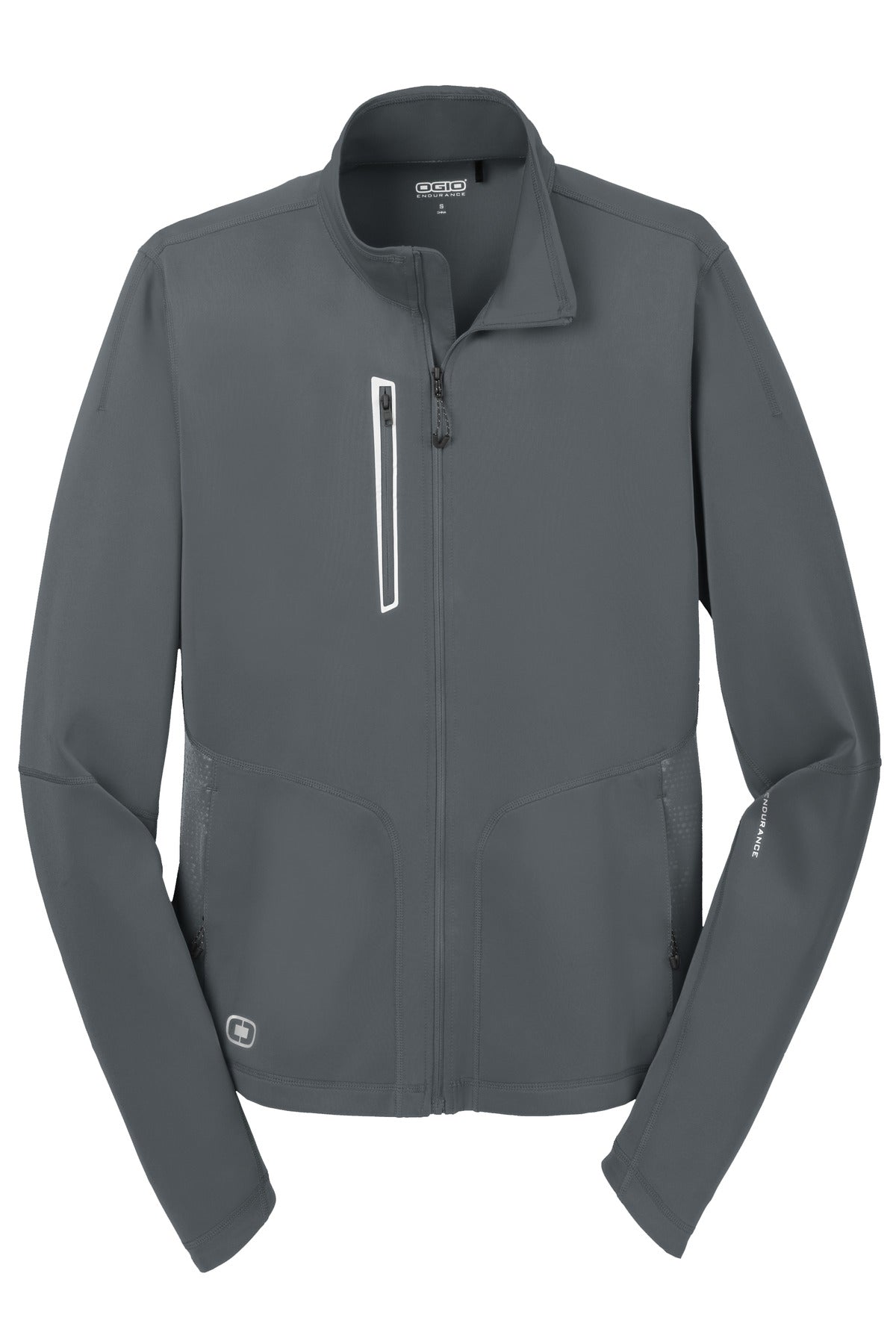 Front View of Gear Grey OGIO Fulcrum Full-Zip. OE700 plain