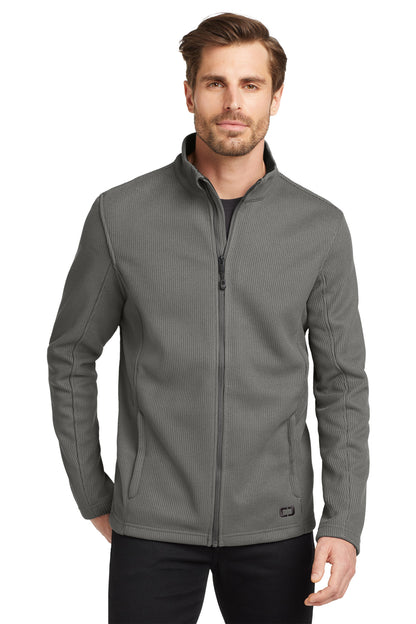 Front View of Gear Grey OGIO Grit Fleece Jacket. OG727 plain