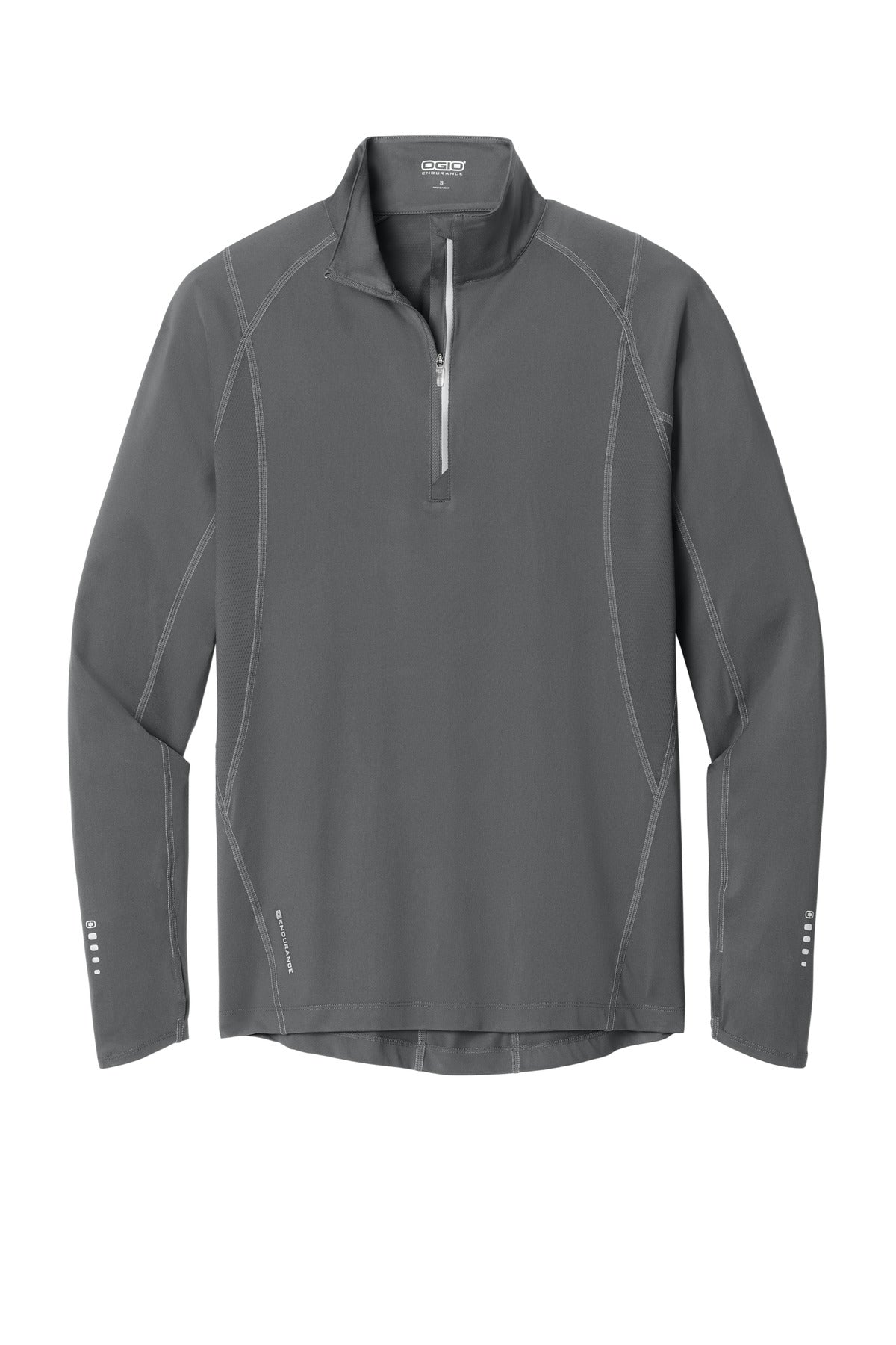 Front View of Gear Grey OGIO Nexus 1/4-Zip Pullover. OE335 plain