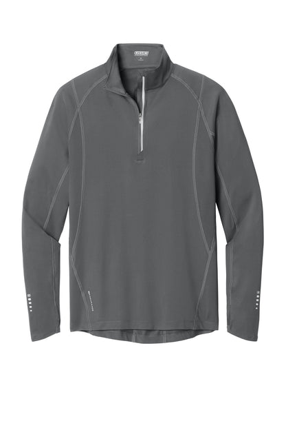 Front View of Gear Grey OGIO Nexus 1/4-Zip Pullover. OE335 plain