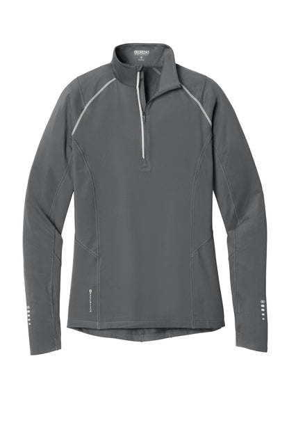 Front View of Gear Grey OGIO Women's Nexus 1/4-Zip Pullover. LOE335 plain