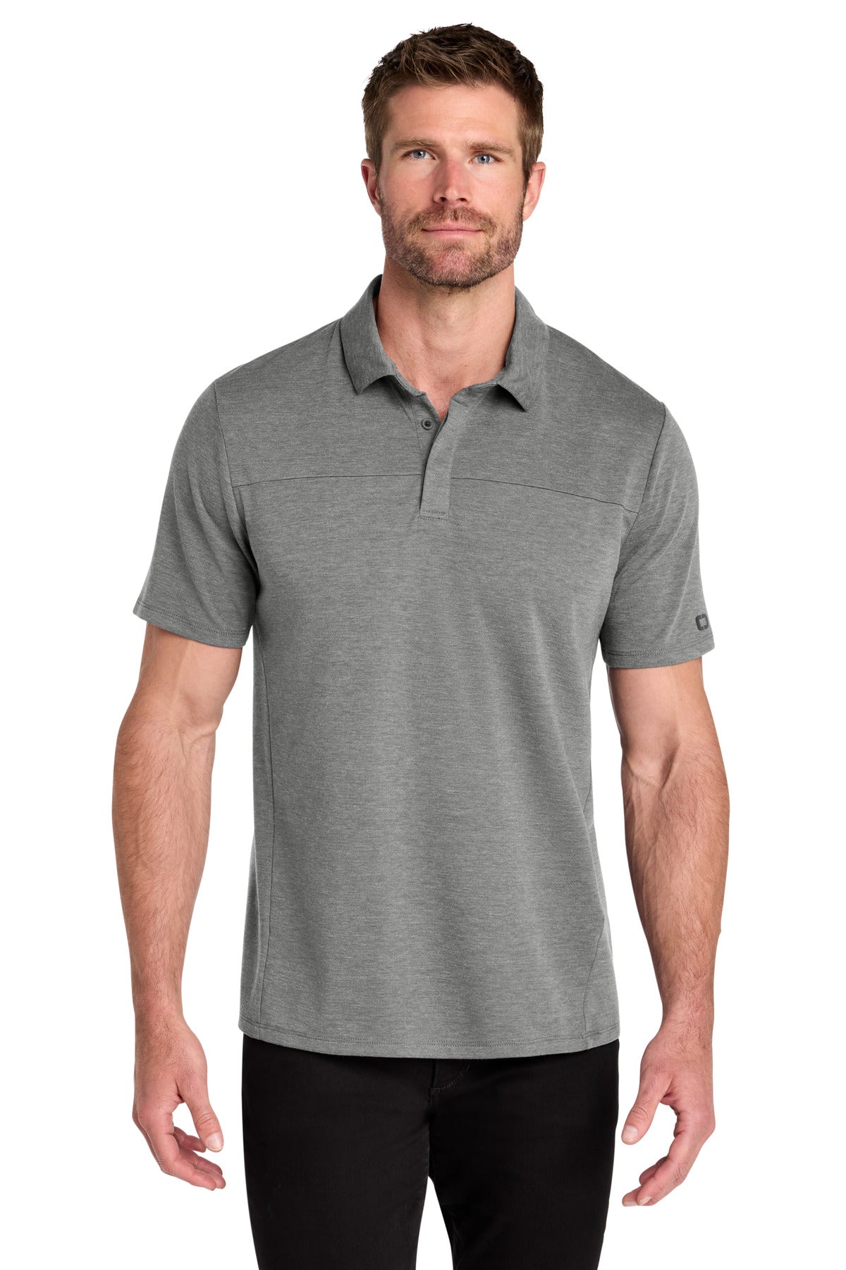 Front View of GearGrey OGIO Command Polo OG150 plain
