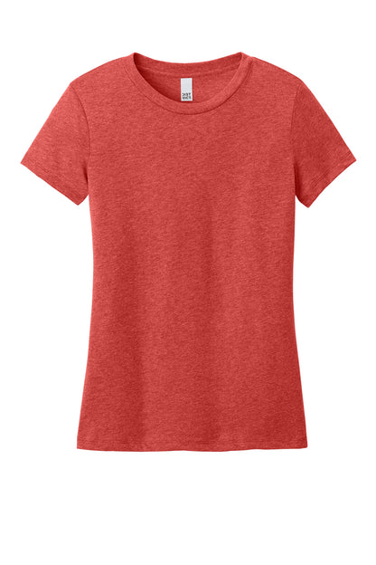 Front View of GeraniumHt District Women's Perfect Weight CVC Tee DT188 plain