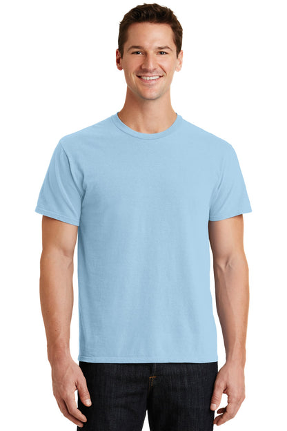 Front View of Glacier Port & Co Beach Wash Garment-Dyed Tee. PC099 plain