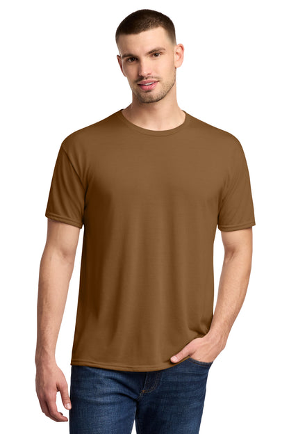 Front View of GldnPecan Jerzees Dri-Power 100% Polyester T-Shirt. 21M plain