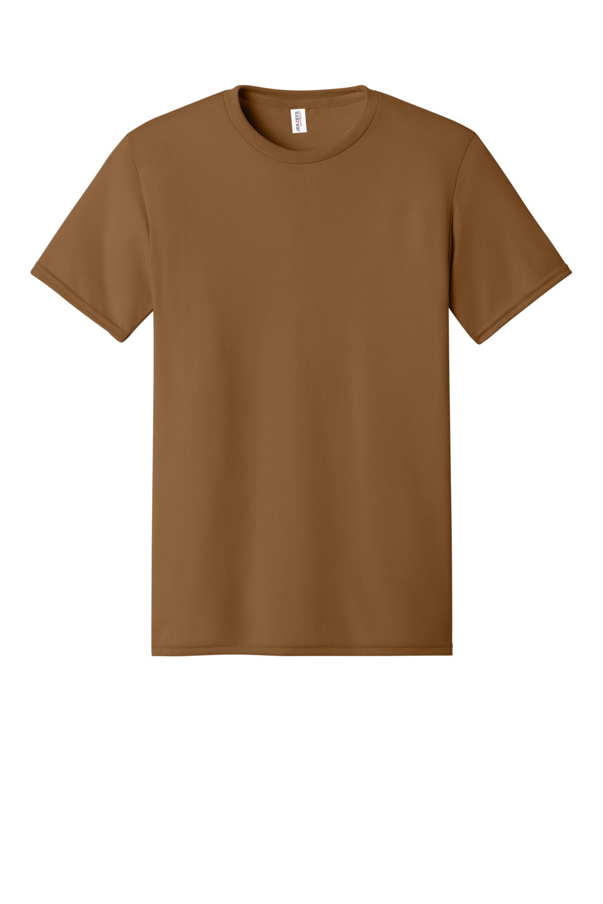 Front View of GldnPecan Jerzees Dri-Power 100% Polyester T-Shirt. 21M plain
