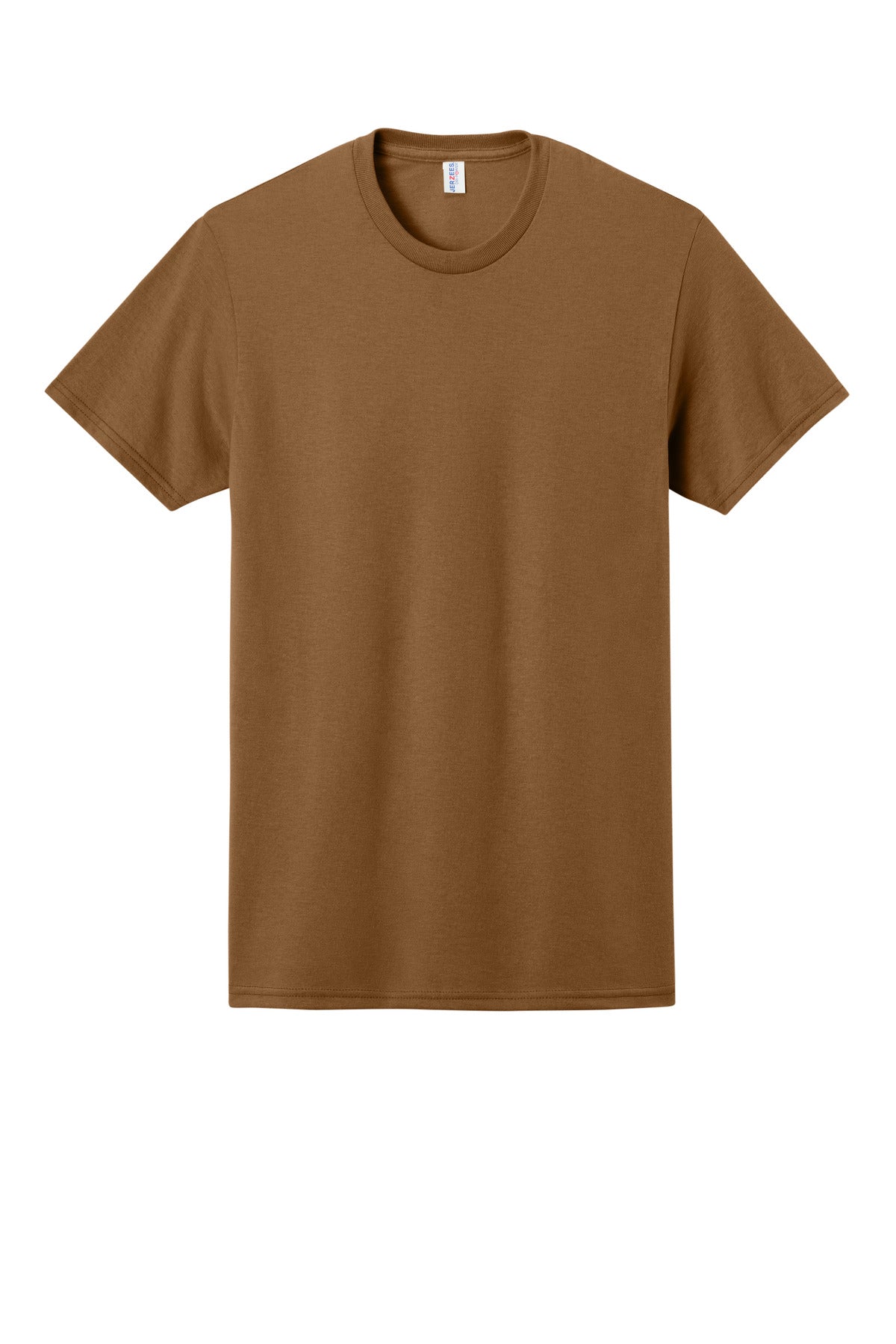 Front View of GldnPecan Jerzees - Dri-Power 50/50 Cotton/Poly T-Shirt. 29M plain