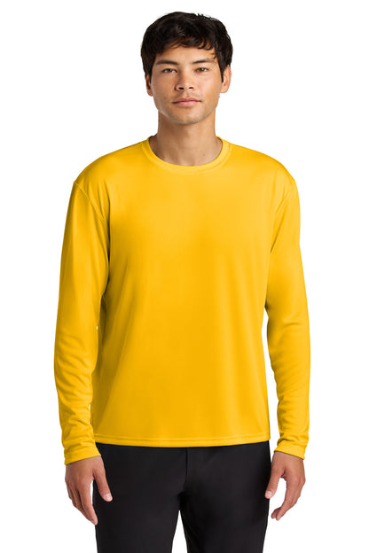 Front View of Gold A4 Cooling Performance Long Sleeve Tee A4N3165 plain
