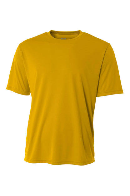 Front View of Gold A4 Cooling Performance Short Sleeve Tee A4N3142 plain