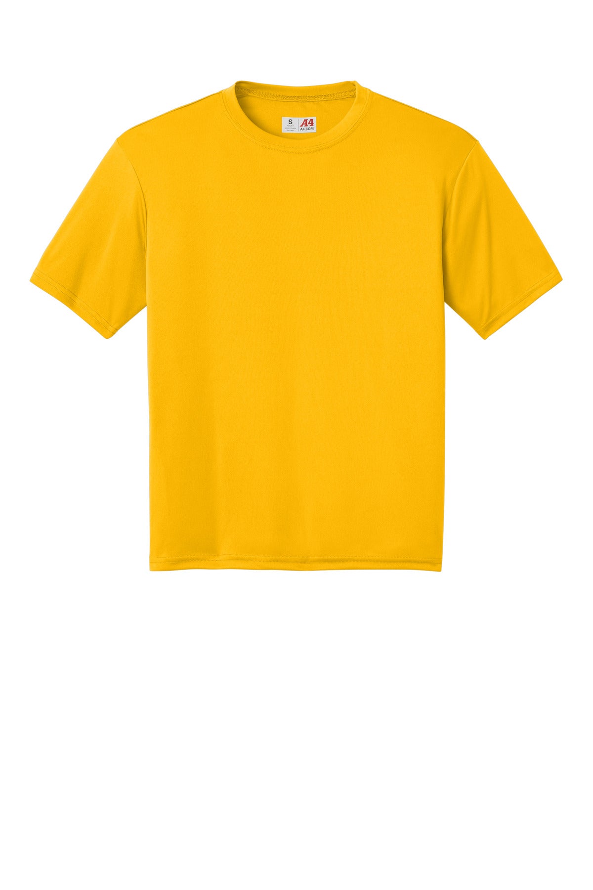 Front View of Gold A4 Cooling Performance Short Sleeve Tee A4N3142 plain