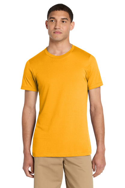 Front View of Gold BELLA+CANVAS Unisex Jersey Short Sleeve Tee. BC3001 plain