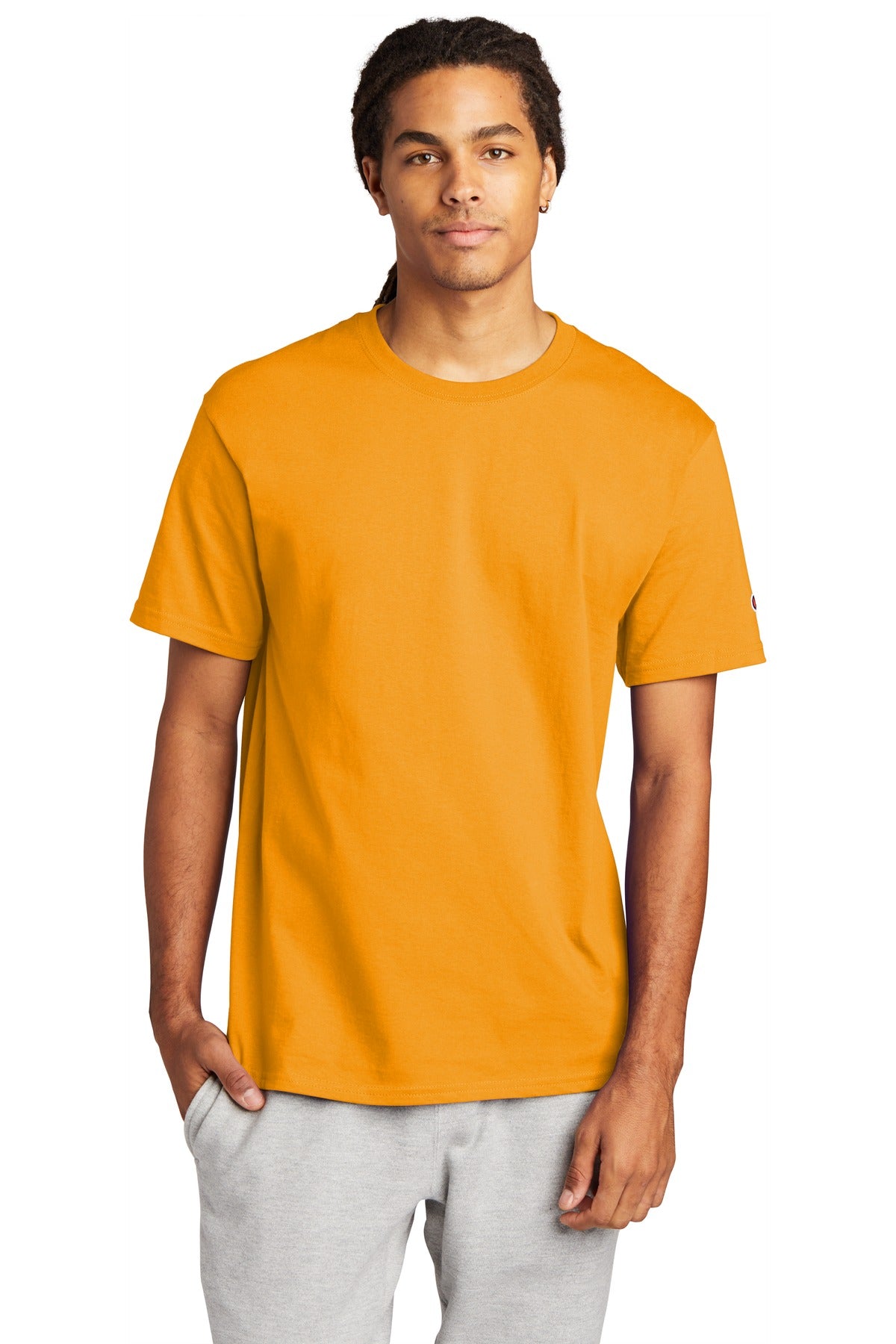Front View of Gold Champion Heritage 6-Oz. Jersey Tee T425 plain