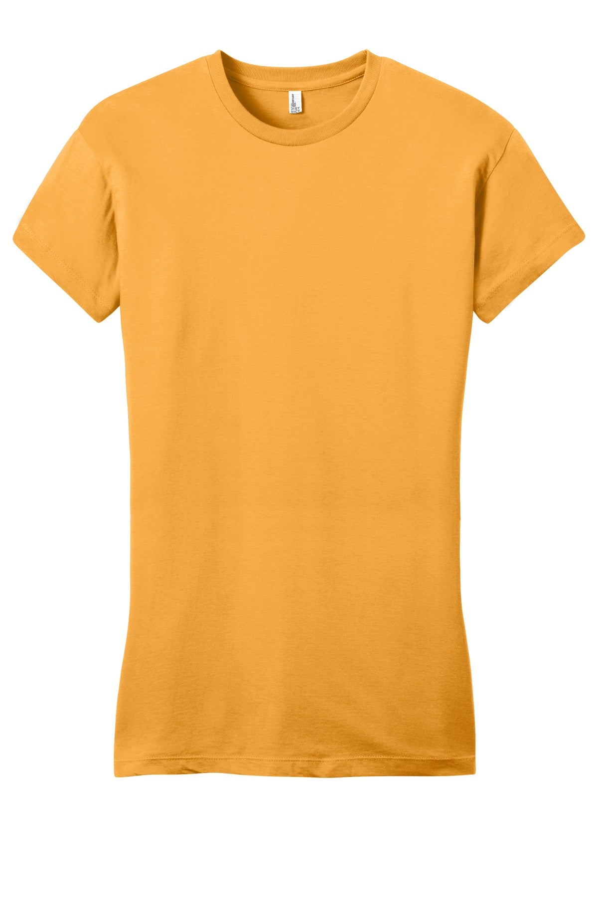 Front View of Gold District Women's Fitted Very Important Tee . DT6001 plain