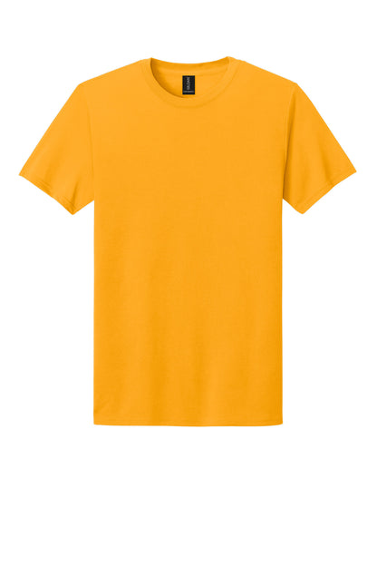 Front View of Gold Gildan Gildan Performance T-Shirt. 42000 plain