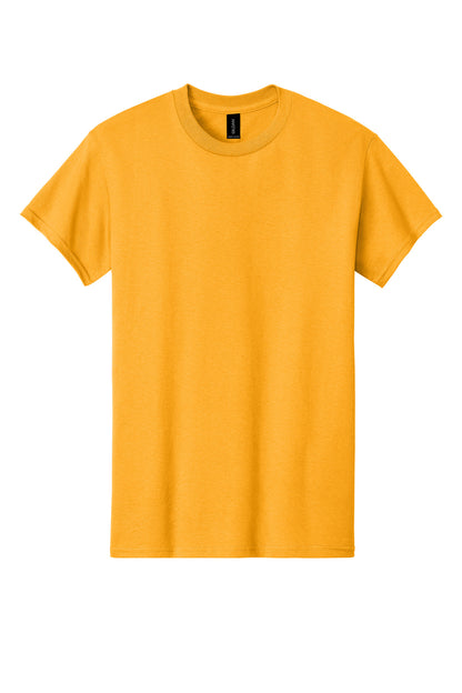 Front View of Gold Gildan - Heavy Cotton 100% Cotton T-Shirt. 5000 plain