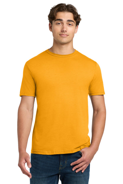 Front View of Gold Gildan Softstyle T-Shirt. 64000 plain