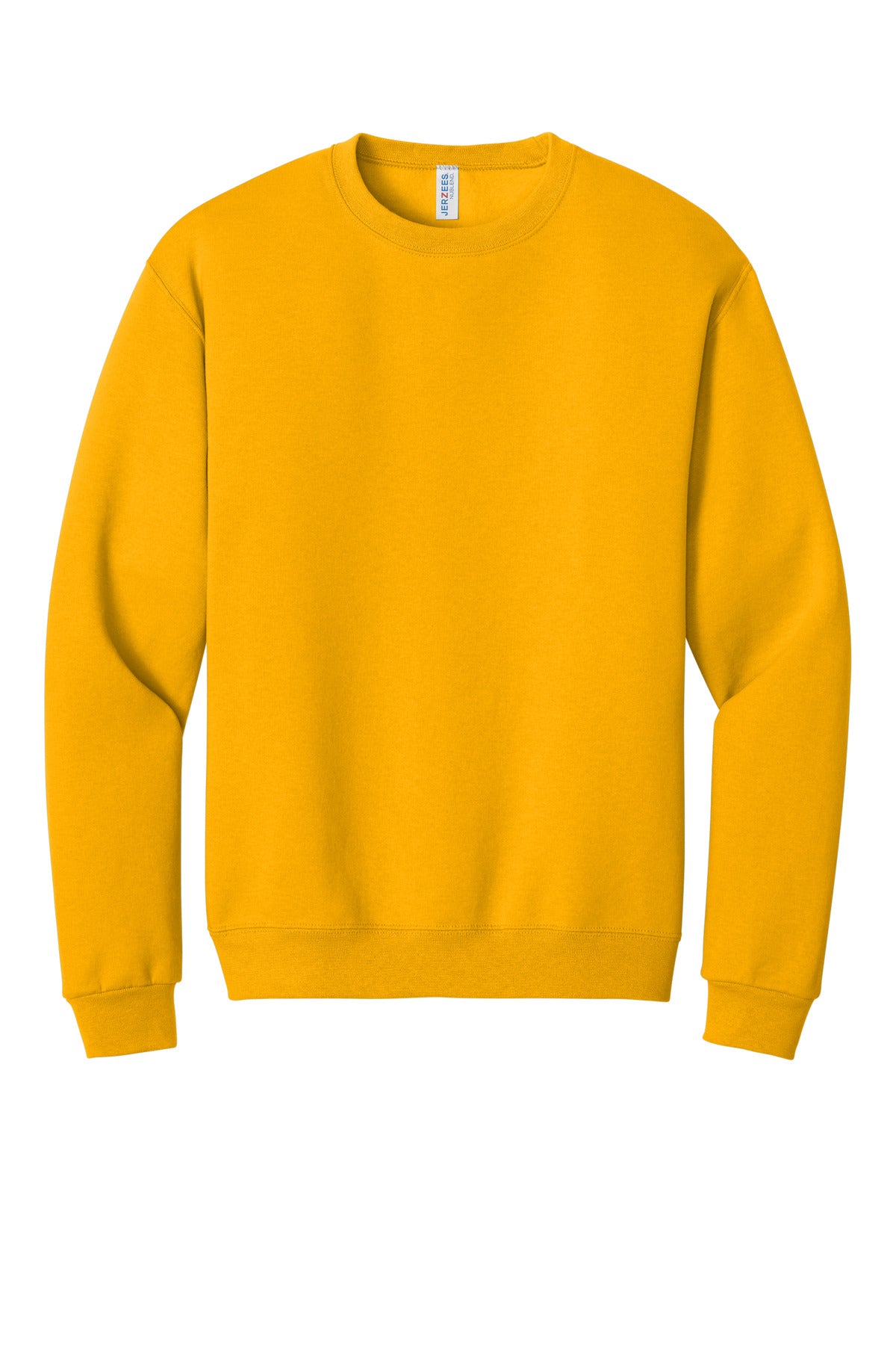 Front View of Gold Jerzees - NuBlend Crewneck Sweatshirt. 562M plain