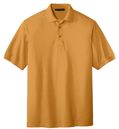 Front View of Gold Port Authority Extended Size Silk Touch Polo K500ES plain