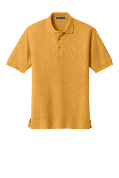 Front View of Gold Port Authority Silk Touch Polo K500 plain