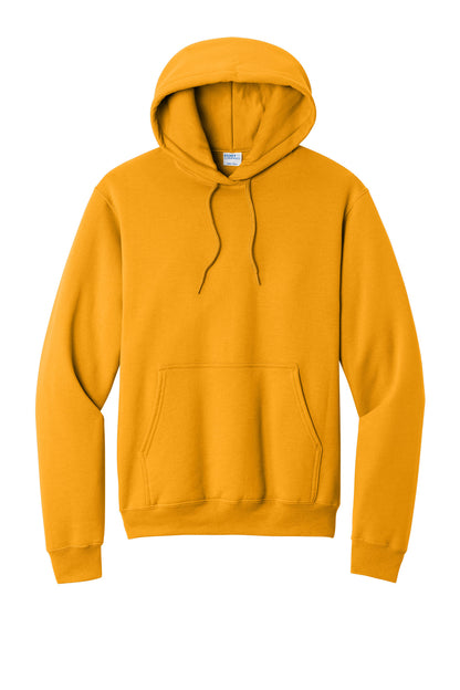 Front View of Gold Port & Co Core Fleece Pullover Hooded Sweatshirt. PC78H plain