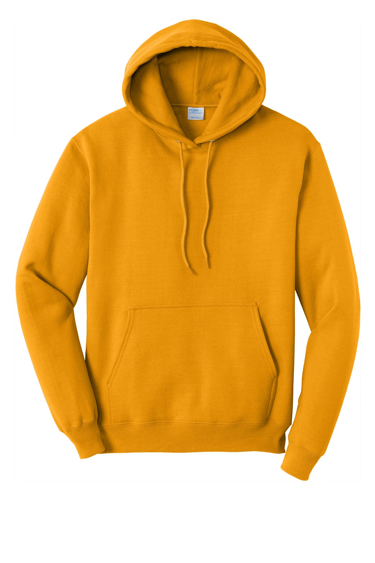 Front View of Gold Port & Co Core Fleece Pullover Hooded Sweatshirt. PC78H