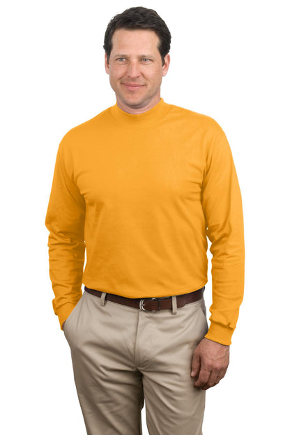 Front View of Gold Port & Co Essential Mock Turtleneck. PC61M plain