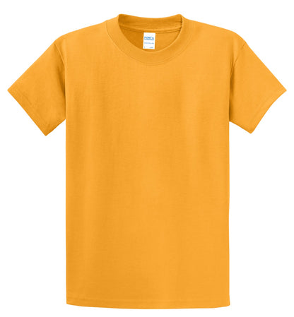 Front View of Gold Port & Co Essential Tee. PC61 plain