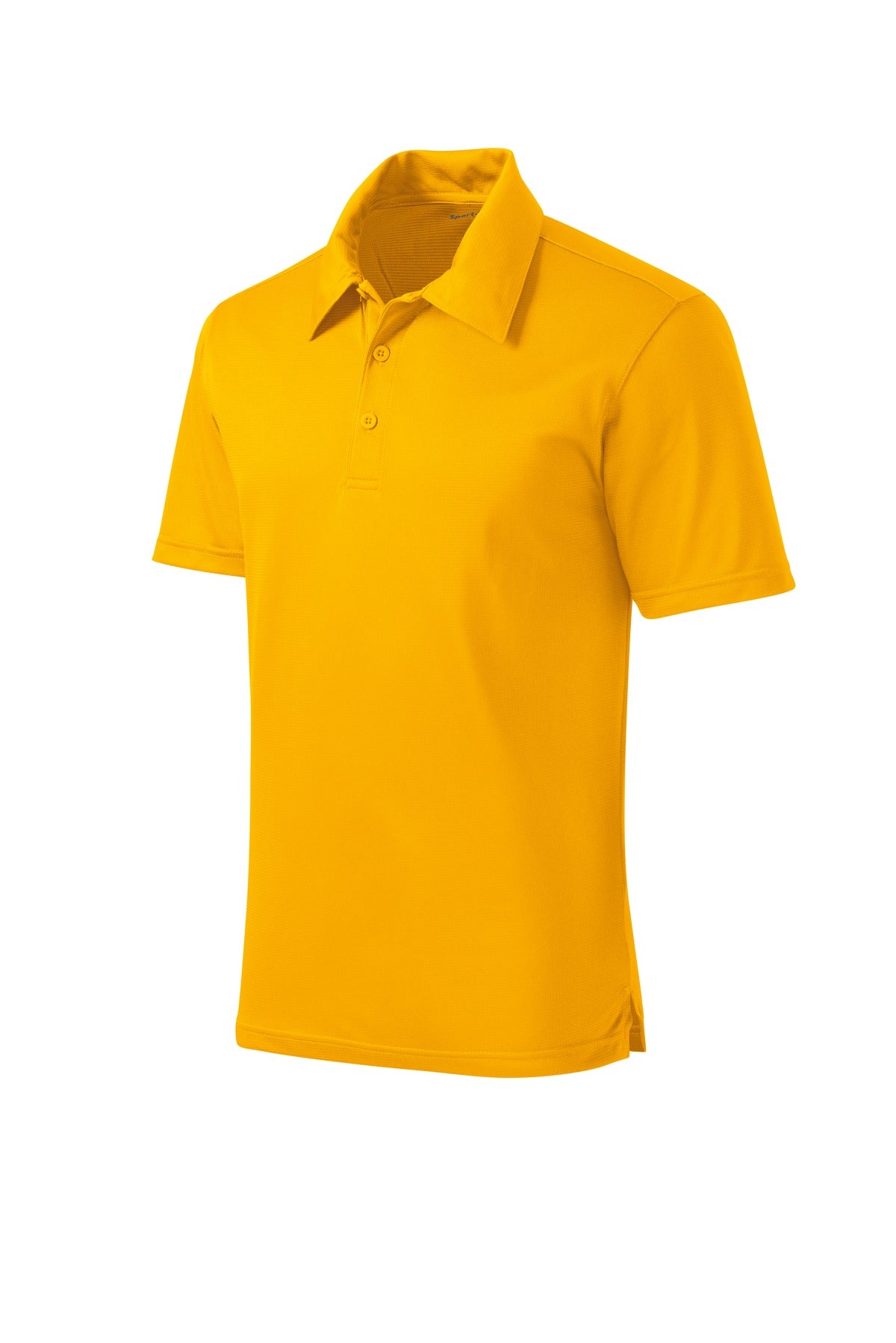 Front View of Gold Sport-Tek PosiCharge Active Textured Polo. ST690 plain