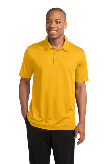 Front View of Gold Sport-Tek PosiCharge Active Textured Polo. ST690 plain