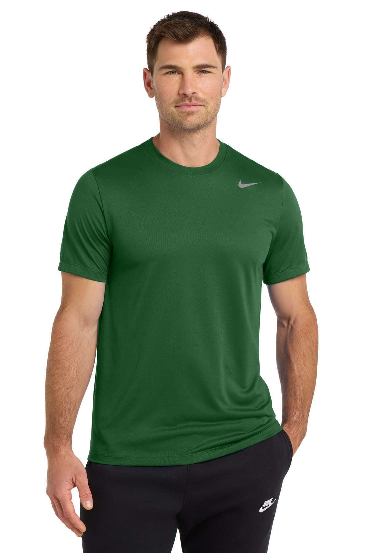 Front View of GorgeGreen Nike Team rLegend Tee DV7299 plain