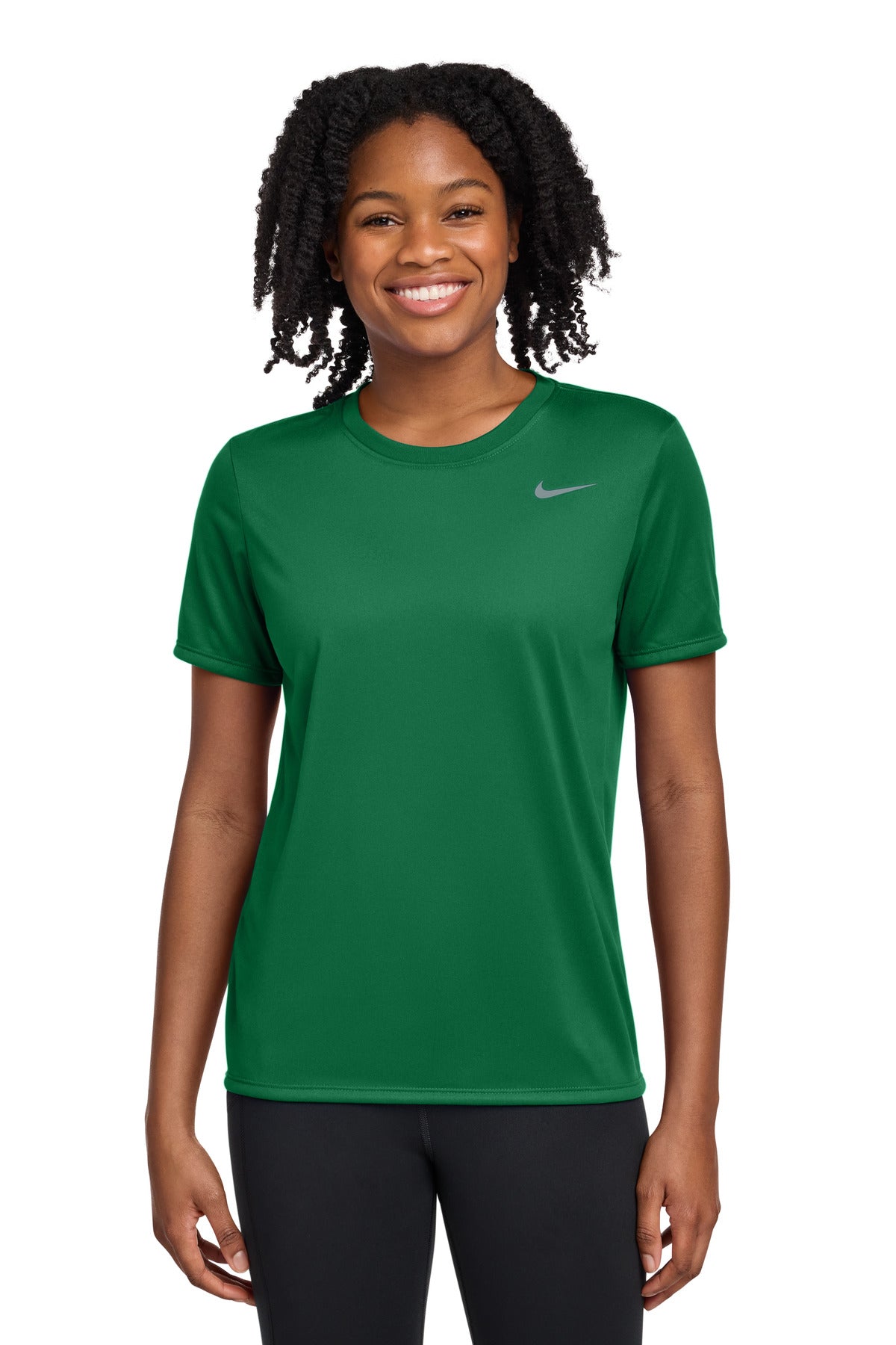 Front View of GorgeGreen Nike Women's Team rLegend Tee DV7312 plain